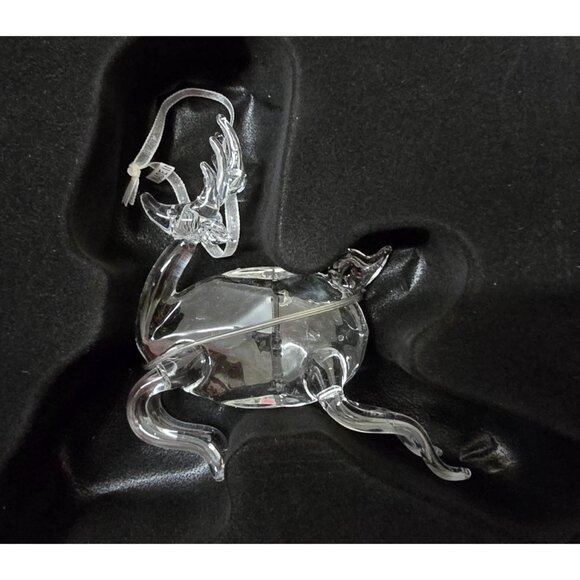 Hand Blown Clear Glass & Crystal 6" Reindeer Ornaments - Picture 5 of 9